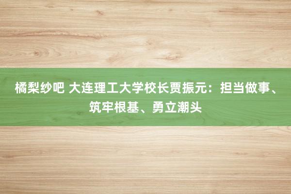 橘梨纱吧 大连理工大学校长贾振元：担当做事、筑牢根基、勇立潮头