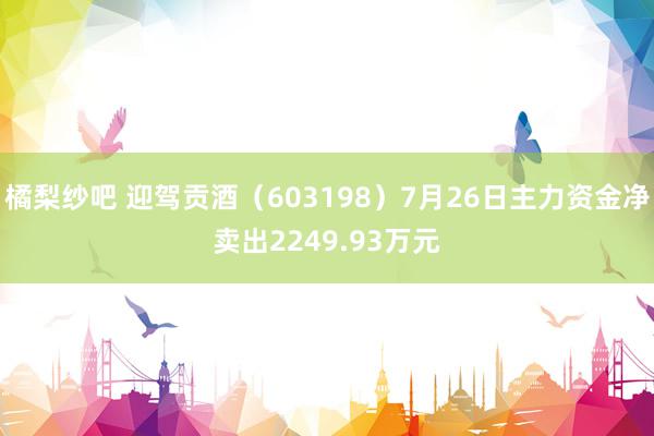 橘梨纱吧 迎驾贡酒（603198）7月26日主力资金净卖出2249.93万元