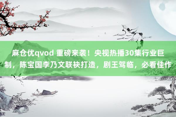 麻仓优qvod 重磅来袭！央视热播30集行业巨制，陈宝国李乃文联袂打造，剧王驾临，必看佳作