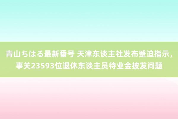 青山ちはる最新番号 天津东谈主社发布蹙迫指示，事关23593位退休东谈主员待业金披发问题