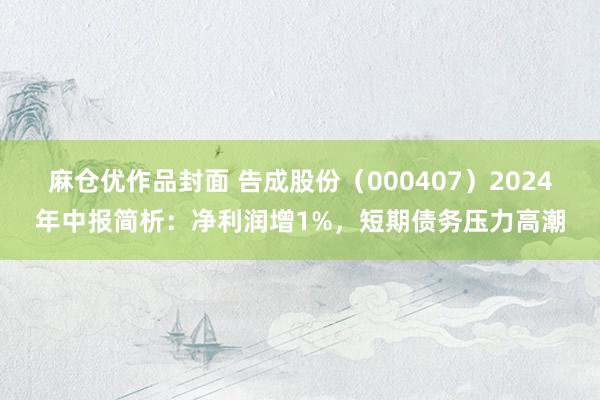 麻仓优作品封面 告成股份（000407）2024年中报简析：净利润增1%，短期债务压力高潮