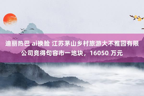 迪丽热巴 ai换脸 江苏茅山乡村旅游大不雅园有限公司竞得句容市一地块，16050 万元