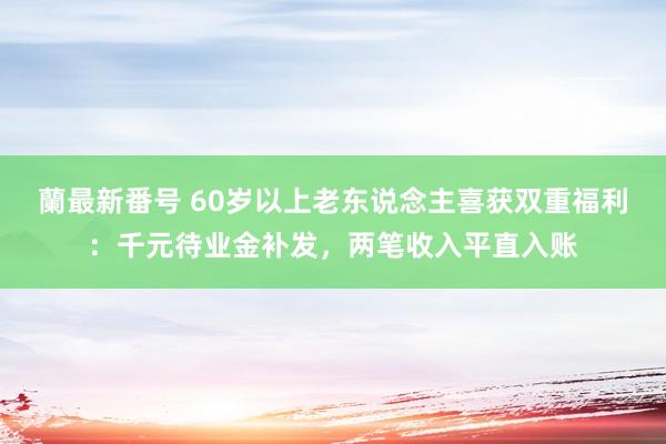 蘭最新番号 60岁以上老东说念主喜获双重福利：千元待业金补发，两笔收入平直入账